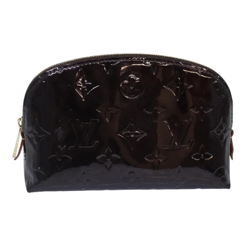 Louis Vuitton Twist bags with a snakeskin - effect panel for a bold lookLOUIS VUITTON Monogram Vernis Pochette Cosmetic Pouch Amarante M91495 Auth 84459