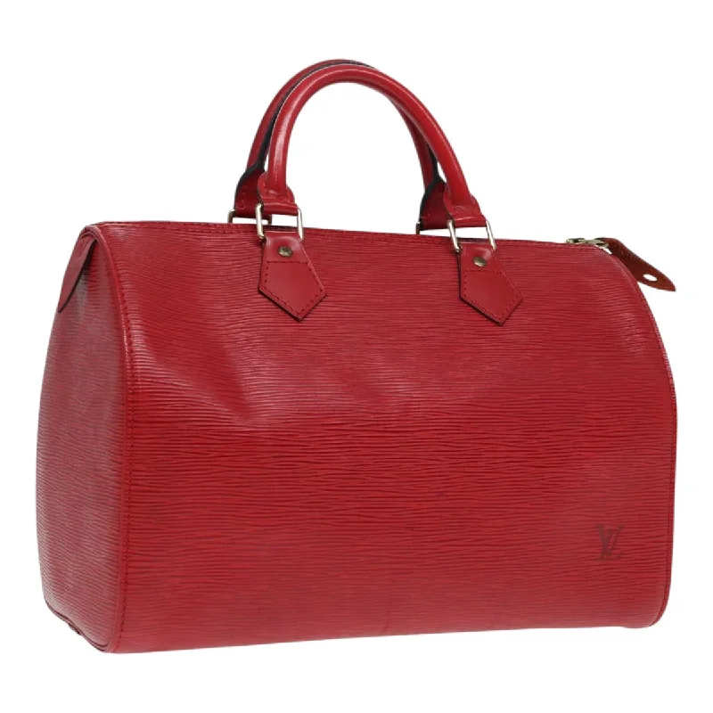 Medium - sized Louis Vuitton tote bags for work and shoppingLOUIS VUITTON Epi Speedy 30 Hand Bag Castilian Red M43007 LV Auth 87485