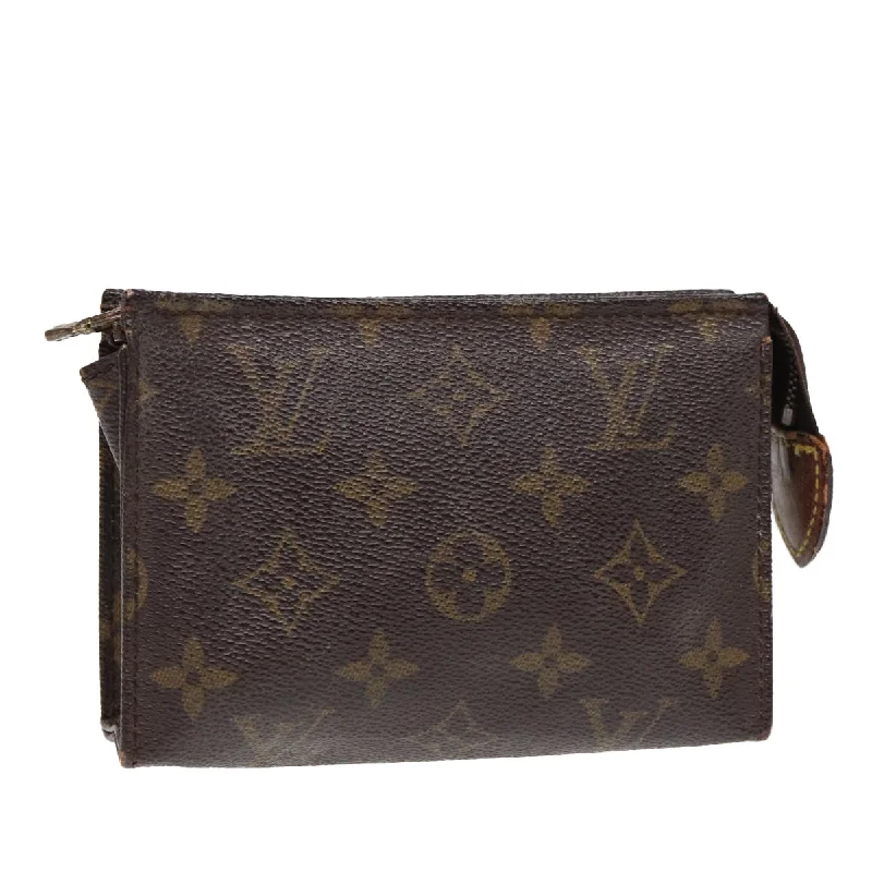 Louis Vuitton bags with a front - zip pocket for small items like keysLOUIS VUITTON Monogram Poche Toilette 15 Pouch M47546 LV Auth 87461