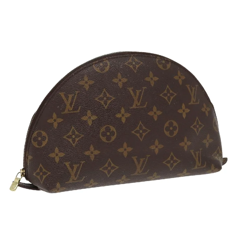 Louis Vuitton Petite Malle bags with a hard - shell structure for uniquenessLOUIS VUITTON Monogram Trousse Demi Ronde Cosmetic Pouch M47520 LV Auth 87465