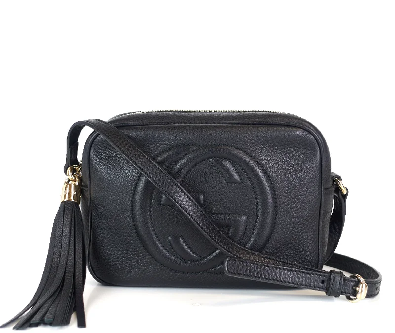 Women Gucci bags with a front - flap pocket for quick - access itemsSoho Disco Grained Leather Small Crossbody Bag