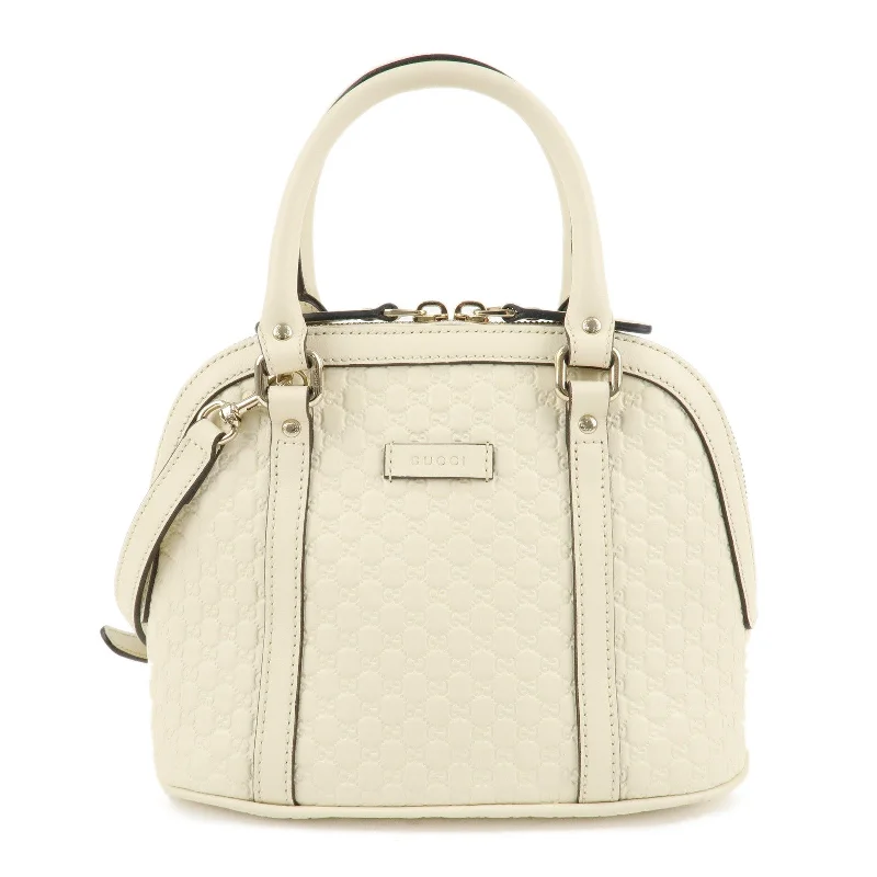 Ladies Gucci shoulder bags with a tassel decorationGUCCI Micro Guccissima Leather 2WAY Bag Hand Bag Ivory 449654