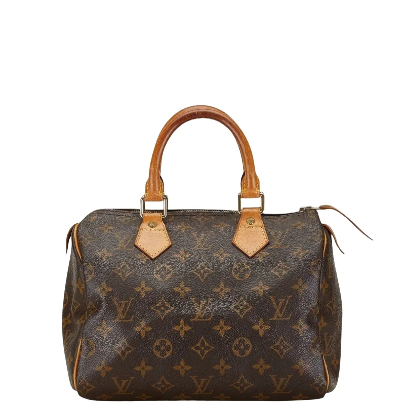 Louis Vuitton bags with a chain - link trim and a leather body for a modern edgeLOUIS VUITTON Speedy 25 Handbag