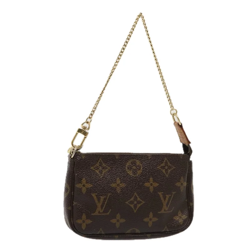 Louis Vuitton bags with a detachable mirror inside for on - the - go touch - upsLOUIS VUITTON Monogram Mini Pochette Accessoires Pouch M58009 LV Auth 87389