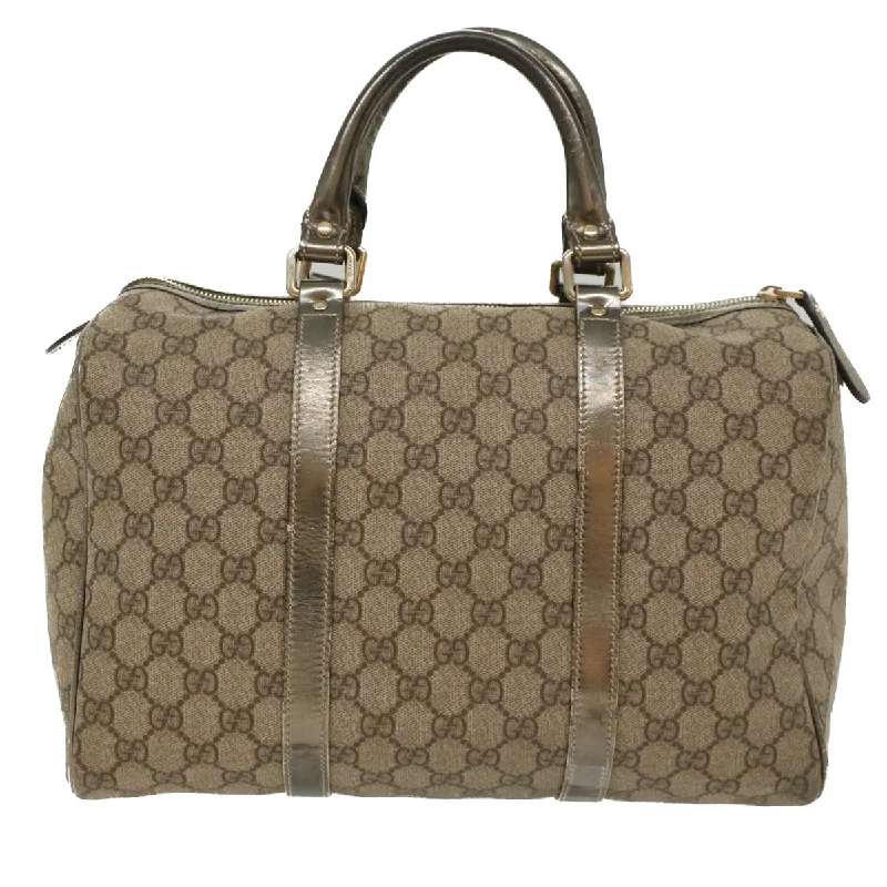 Women Gucci bags with a detachable mirror insideGUCCI GG Canvas Boston Bag PVC Leather Beige 193603  yk7999B