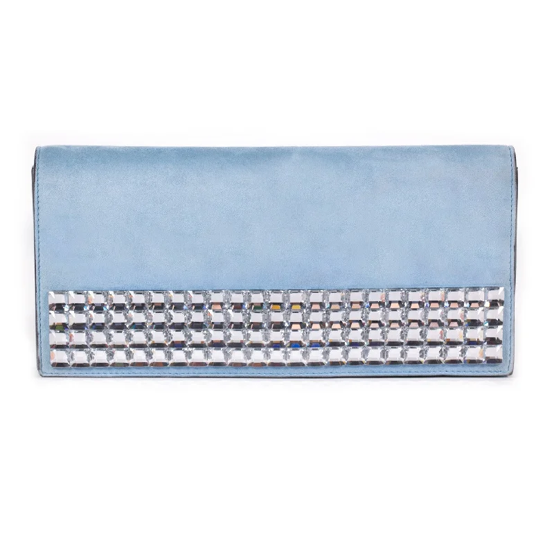 Women Gucci Sylvie bags with a crystal - embellished web stripeGucci Broadway Suede Evening Clutch