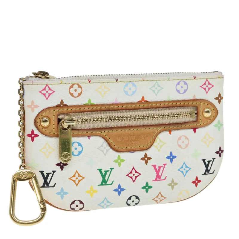 Ladies Louis Vuitton Capucines bags with a detachable shoulder strapLOUIS VUITTON Monogram Multicolor Pochette MM Pouch White M60028 LV Auth 86949