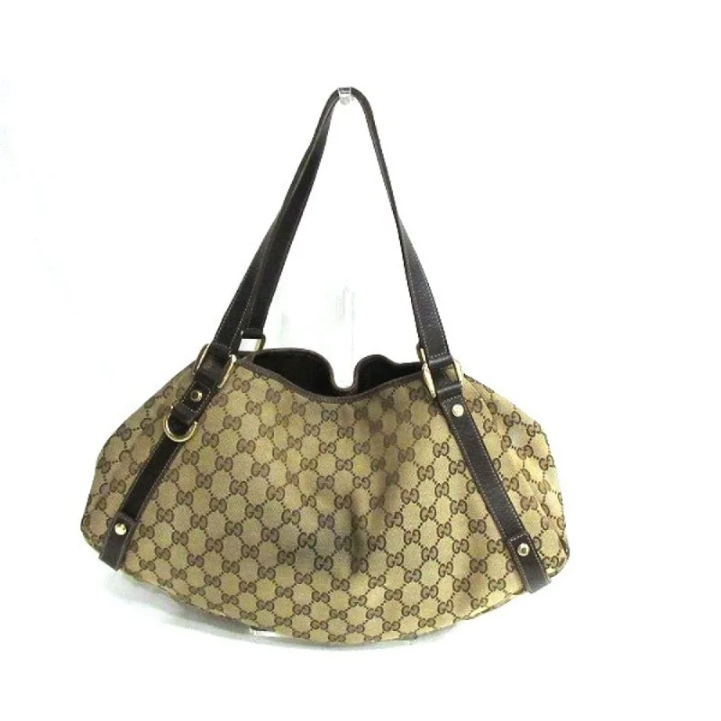 Gucci tote bags for women with a printed Gucci logoGUCCI GG canvas 130736 brown bag tote ladies