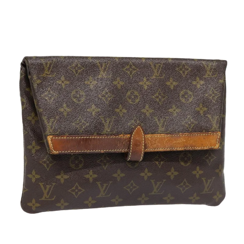 Louis Vuitton backpacks with a multi - pocket organization for functionalityLOUIS VUITTON Monogram Pochette Priant Clutch Bag M51805 LV Auth 87919