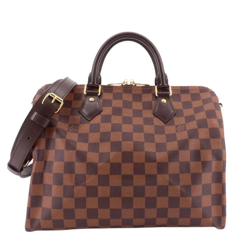 Louis Vuitton bags with a detachable mirror inside for on - the - go touch - upsSpeedy Bandoulière 30 Damier Ebene Canvas Bag