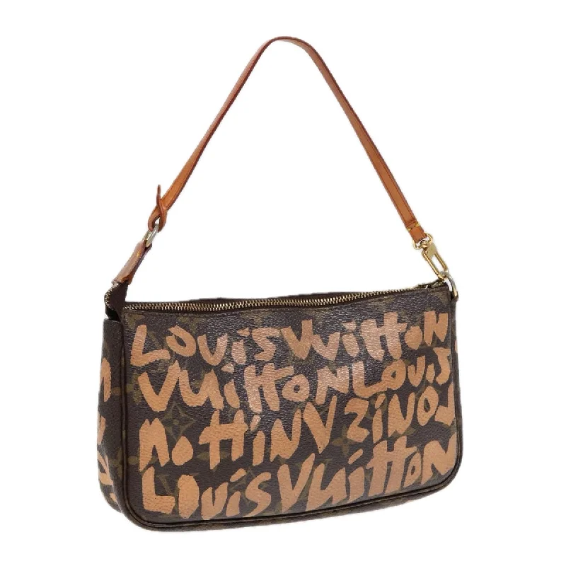 Louis Vuitton Alma bags featuring the signature top - handle designLOUIS VUITTON Monogram Graffiti Pochette Accessoires Orange M92193 LV Auth 88518