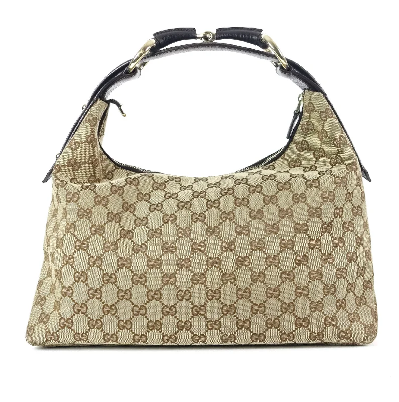 Gucci Marmont bags for women with gold - toned hardwareMonogram Canvas Horsebit Hobo Bag