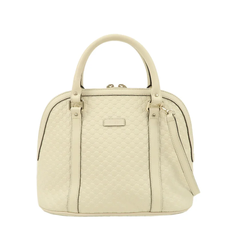 Women Gucci Sylvie bags with a leather - wrapped handleGUCCI Micro Guccissima Leather 2Way Bag Hand Bag Ivory 449663