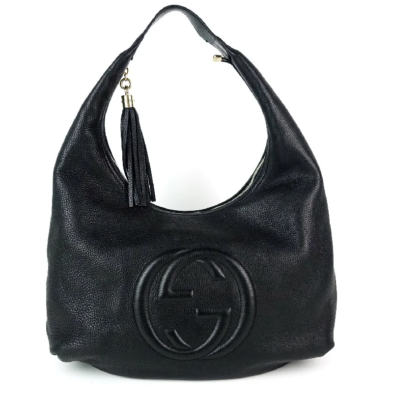 Women Gucci Sylvie bags with a detachable ribbon detailSoho Calf Leather Large Hobo Bag