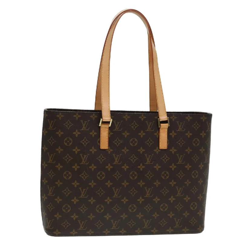 Louis Vuitton bags with a chain - link trim and a leather body for a modern edgeLOUIS VUITTON Monogram Luco Tote Bag M51155 LV Auth 87174