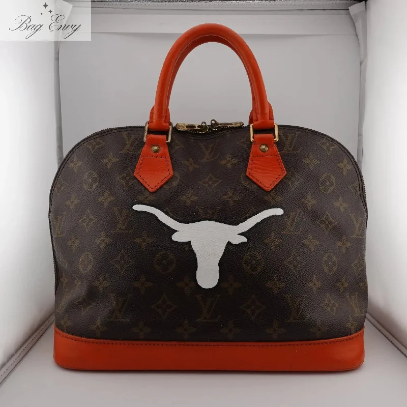 Louis Vuitton Capucines bags with smooth calfskin leather for luxuryLOUIS VUITTON Monogram Alma with Custom Longhorn Art