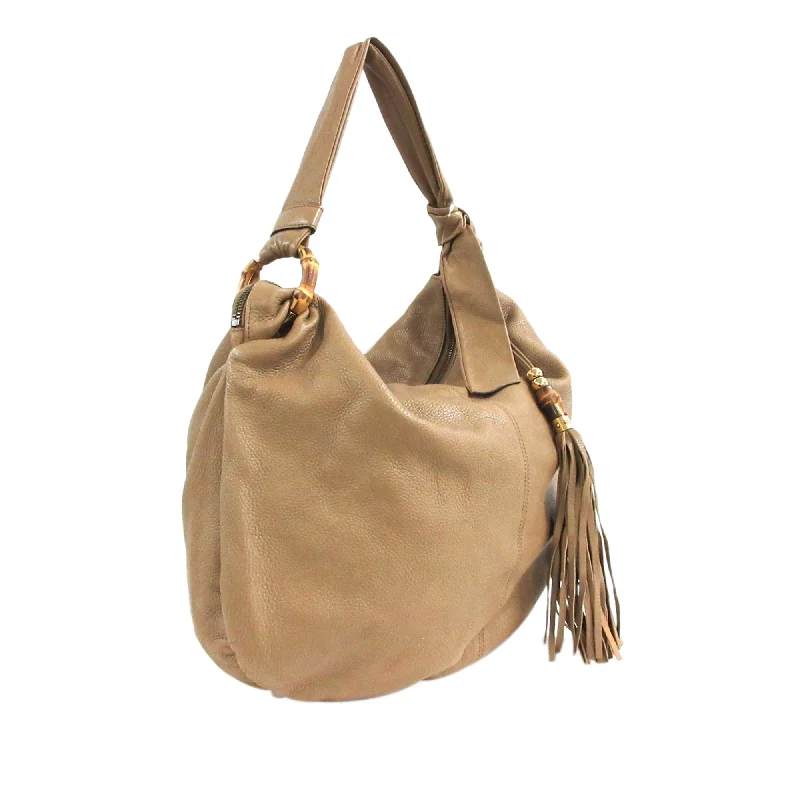 Ladies Gucci handbags with a detachable coin purse insideGucci Bamboo Jungle Leather Hobo Bag (35690)