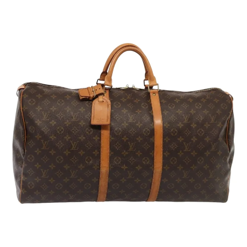 Louis Vuitton bags with a detachable mobile phone holder for convenienceLOUIS VUITTON Monogram Keepall 60 Boston Bag M41422 LV Auth 87415