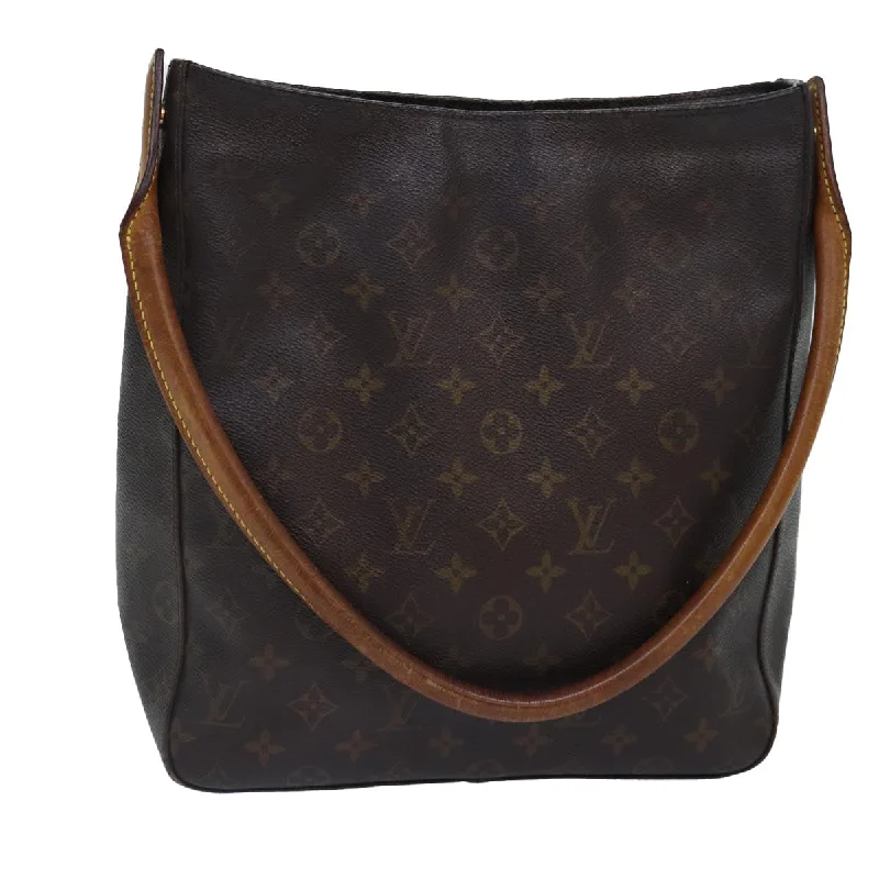 Louis Vuitton tote bags with a printed LV logo on the front for brand visibilityLOUIS VUITTON Monogram Looping GM Shoulder Bag M51145 LV Auth bs16906