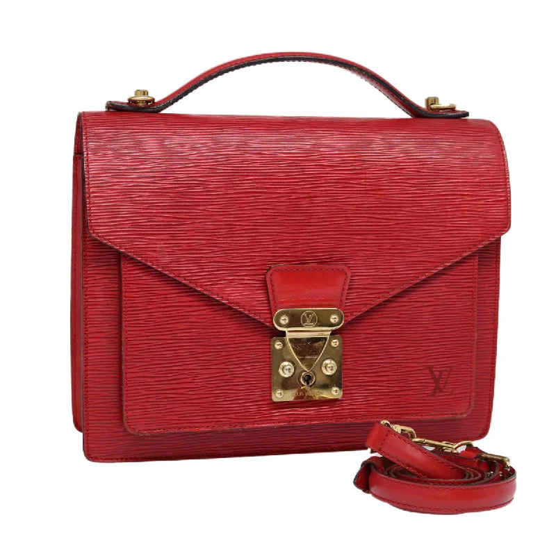 Louis Vuitton Twist bags with a contrast - colored interior for visual interestLOUIS VUITTON Epi Monceau 28 Hand Bag Red M40783 LV Auth 87514