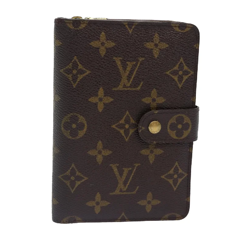 Ladies Louis Vuitton shoulder bags with a wide - width strap for comfortLOUIS VUITTON Monogram Porto Papie Zip Wallet M61207 LV Auth bs16871