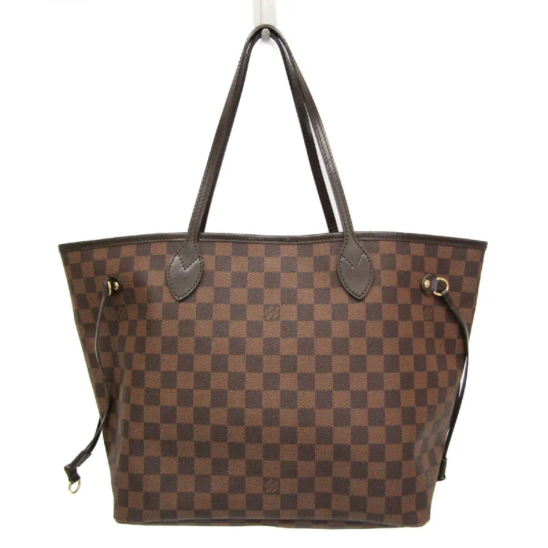 Louis Vuitton bags with a chain - link trim and a leather body for a modern edgeLOUIS VUITTON Neverfull MM Tote