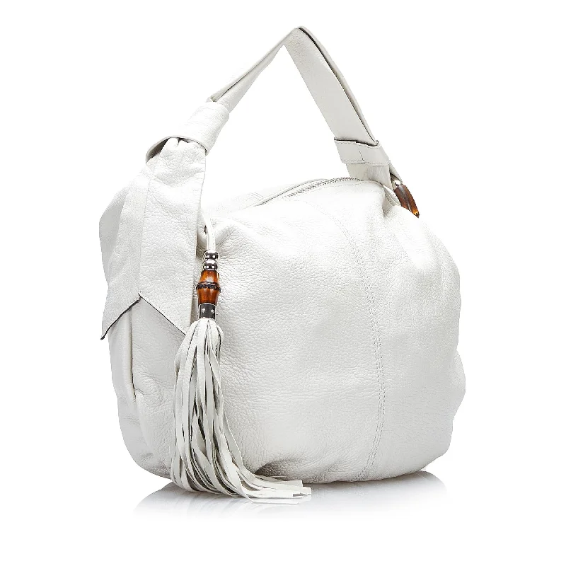 Women Gucci Sylvie bags with a detachable ribbon detailGucci Bamboo Jungle Hobo (sUPV47)