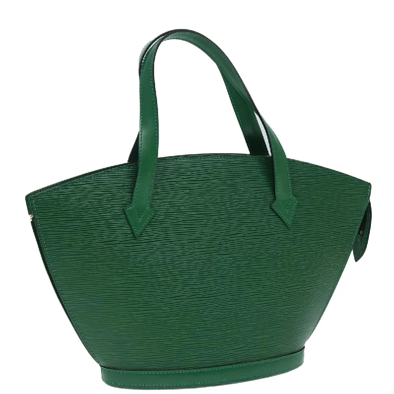 Louis Vuitton handbags with a beaded trim for a touch of glamourLOUIS VUITTON Epi Saint Jacques Hand Bag Green M52274 LV Auth 87261