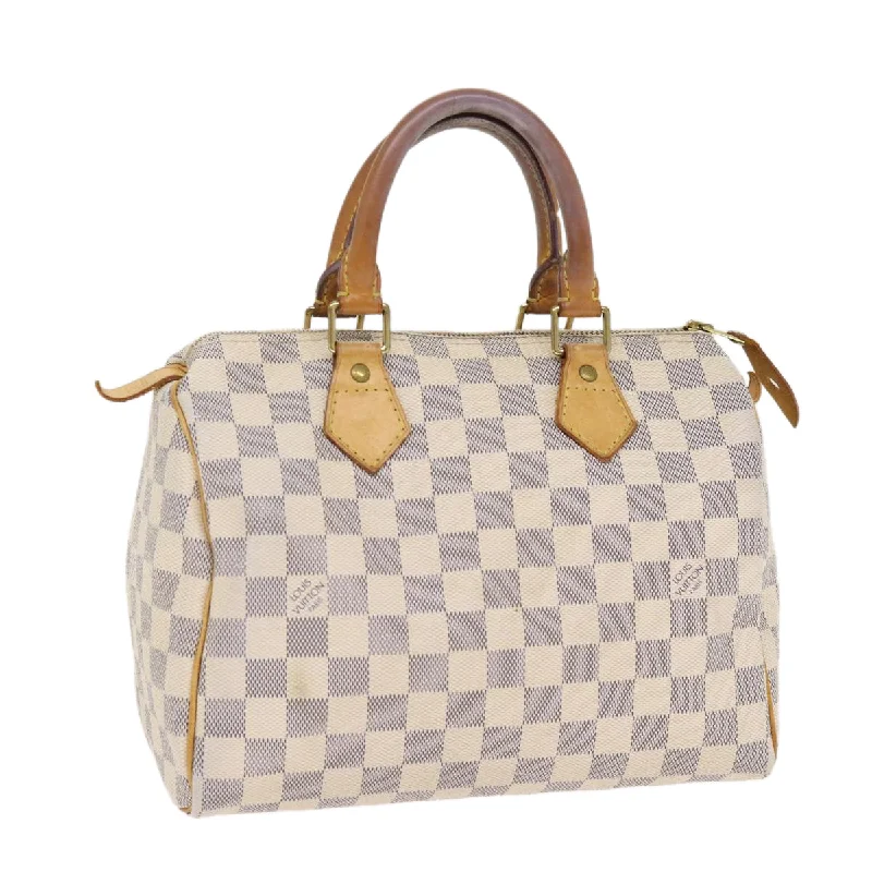 Louis Vuitton crossbody bags with a keychain holder for practicalityLOUIS VUITTON Damier Azur Speedy 25 Hand Bag N41534 LV Auth 87884