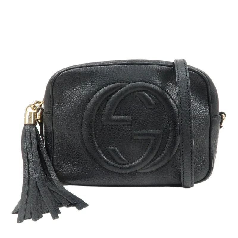 Gucci Dionysus bags for women with tiger - head claspsGUCCI SOHO Leather Small Disco Shoulder Bag Black 308364