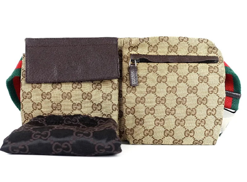 Women Gucci bags with a front - zip pocket for small itemsMonogram Canvas Belt Bag