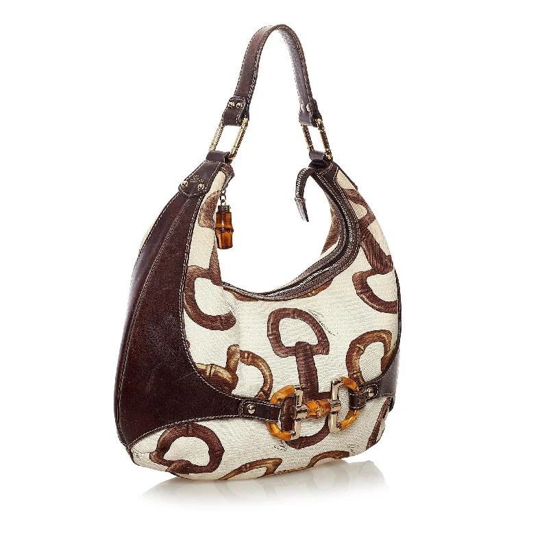 Women Gucci bags with interlocking G hardware for a classic lookGucci Bamboo Horsebit Amalfi Hobo Bag (32843)