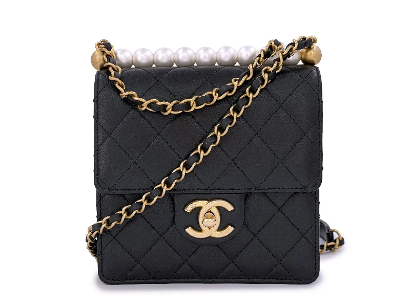 Chanel Chain Strap Handbag for Everyday Use19S Chanel Black Chic Pearls Small Flap Bag GHW