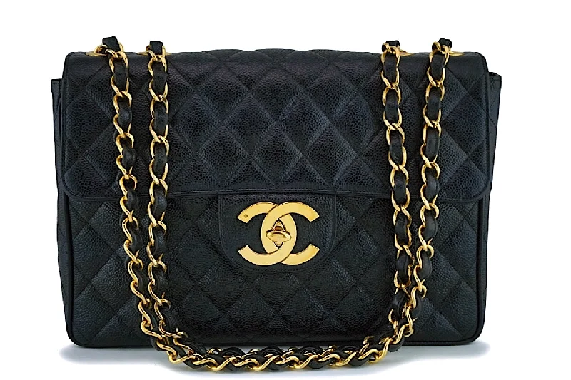 Chanel Medium Tote Bag for Office LadiesChanel Vintage Black Caviar Jumbo Classic Flap Bag 24k GHW