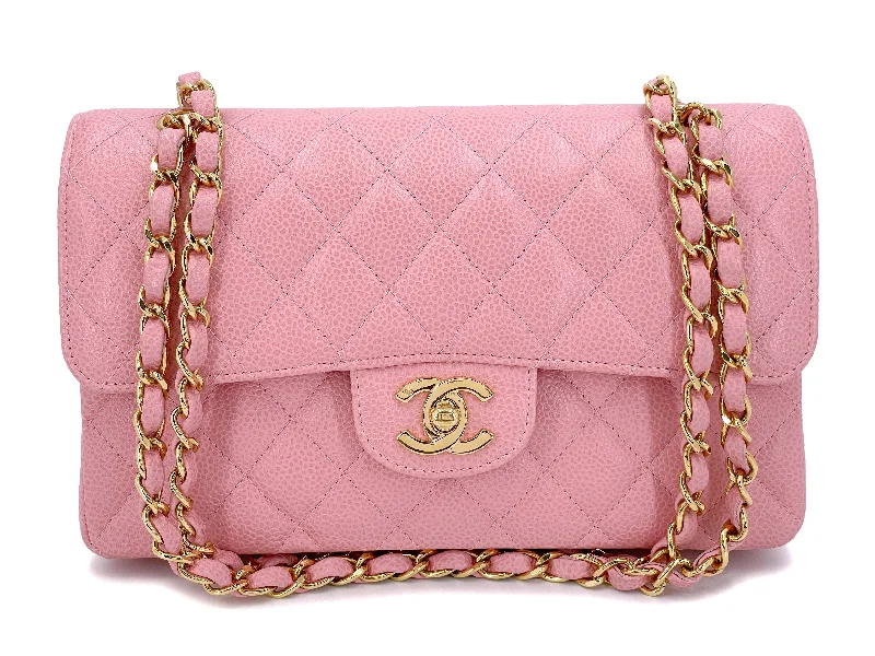 Chanel Limited Edition Handbag for CollectorsPristine Chanel 2004 Vintage Sakura Pink Caviar Small Classic Double Flap Bag 24k GHW