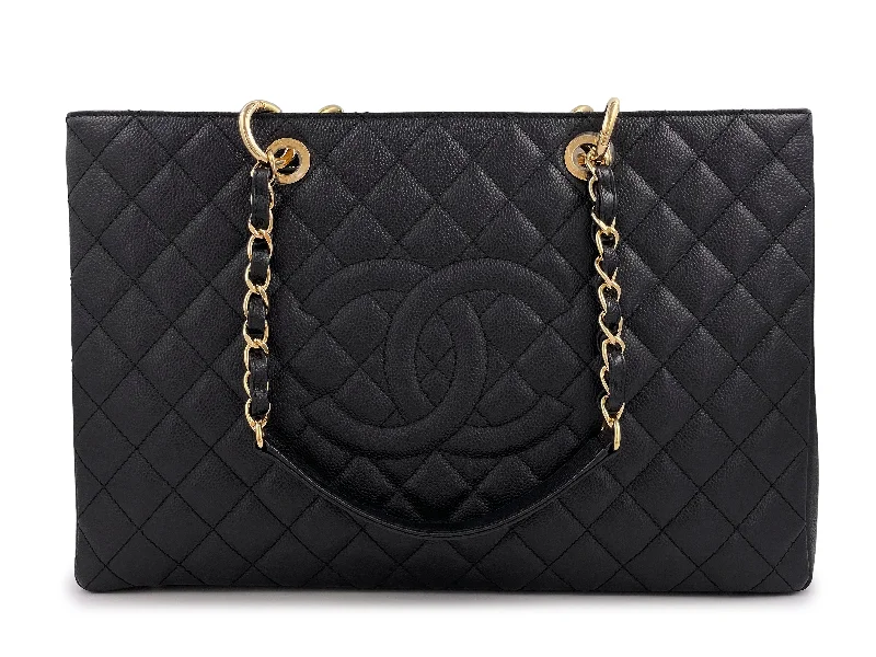 Chanel bags with iconic stitching detailsChanel Black Caviar XL GST Grand Shopper Tote Bag GHW