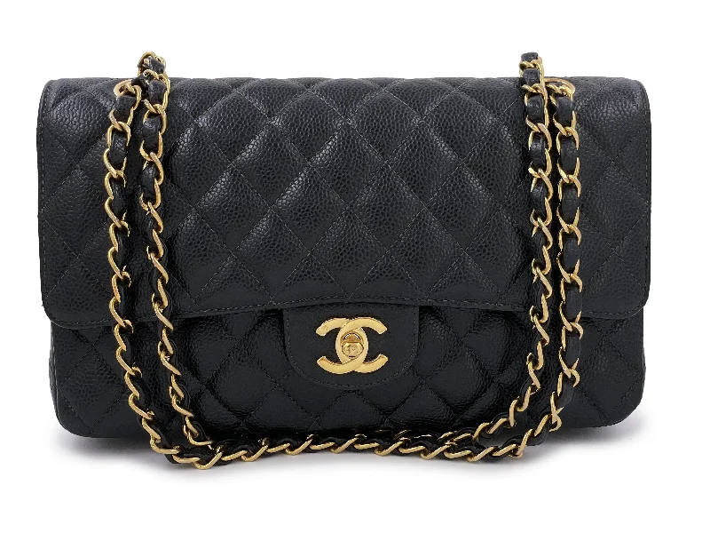 Chanel bags for women who appreciate fine craftsmanshipChanel 2004 Vintage Black Caviar Medium Classic Double Flap Bag Vintage 24k GHW