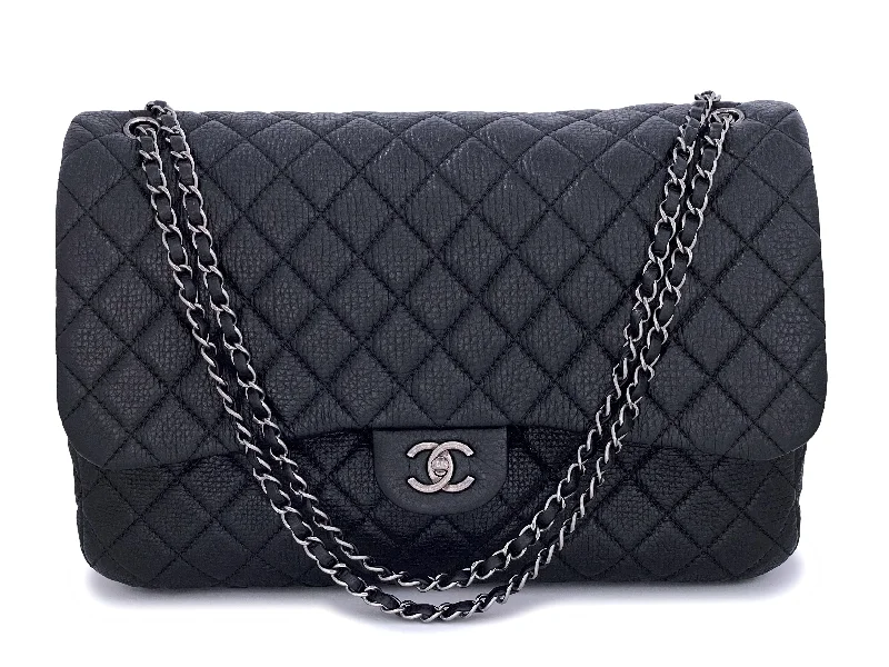 Chanel bags available in bold colors and patternsChanel Black XXL Airline Travel Giant Flap Bag RHW