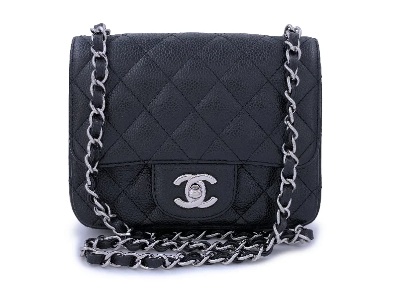 Chanel bags in luxury boutiques worldwideChanel Black Caviar Square Mini Flap Bag SHW