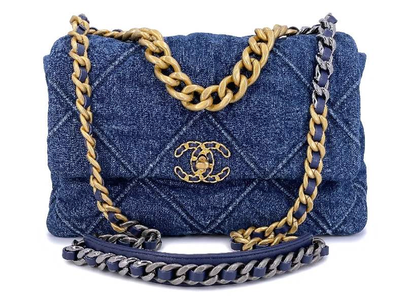 Chanel bags in luxury boutiques worldwideChanel 19 Washed Blue Denim Large Flap Bag GHW