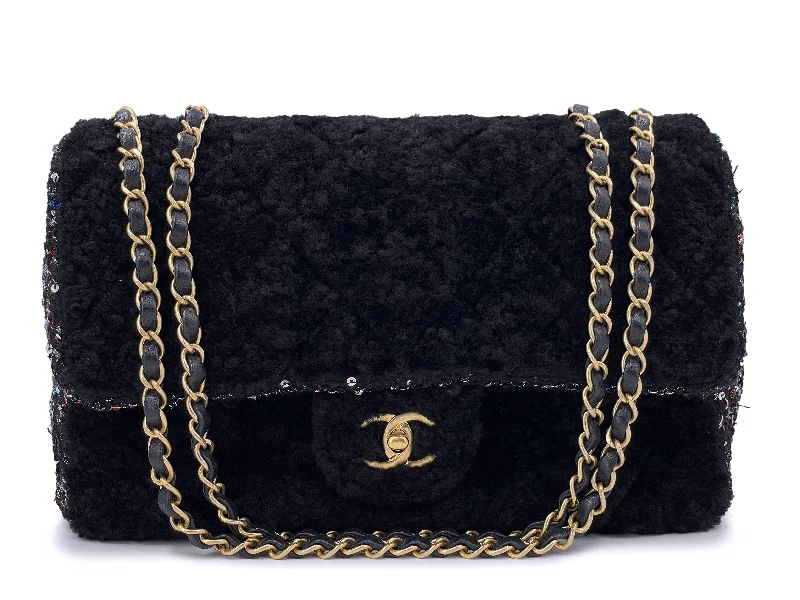 Chanel bags for the minimalist fashionChanel 2020 Shearling Fantasy Tweed Jumbo Classic Flap Bag GHW