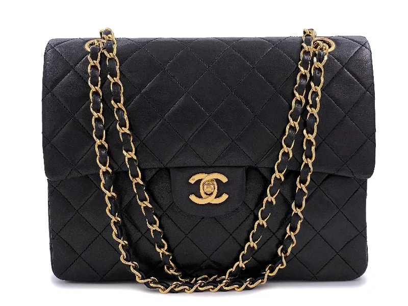 Chanel bags with modern touchesChanel 1989 Vintage Black Tall Medium Classic Double Flap Bag 24k GHW Lambskin