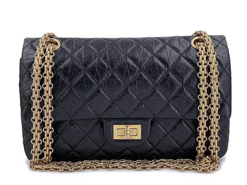 Chanel bags with exclusive seasonal releasesChanel Black Aged Calfskin Reissue Small 225 2.55 Flap Bag GHW