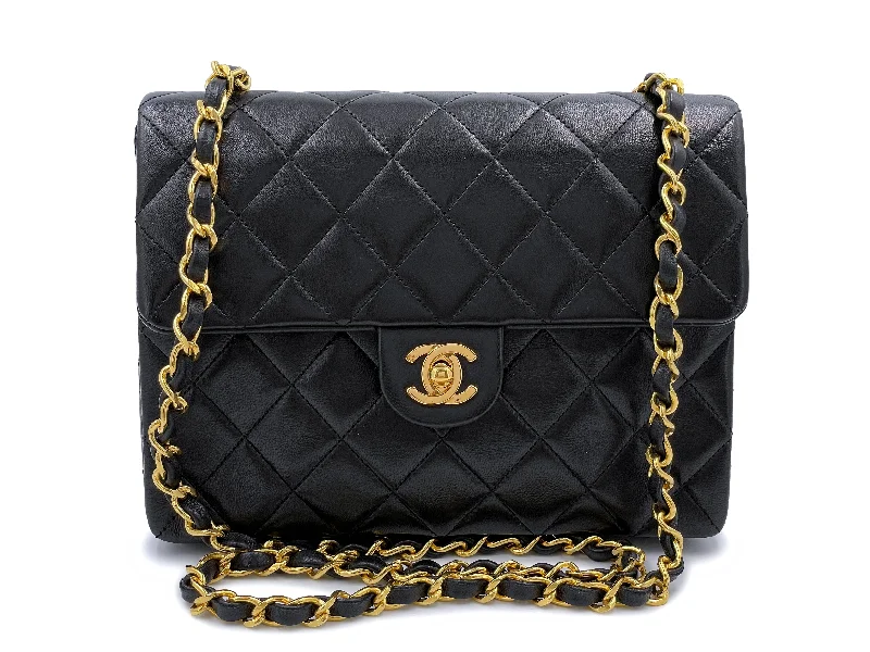 Chanel bags sale 2025Pristine Chanel 1989 Vintage Black 20cm Square Mini Flap Bag 24k GHW Lambskin