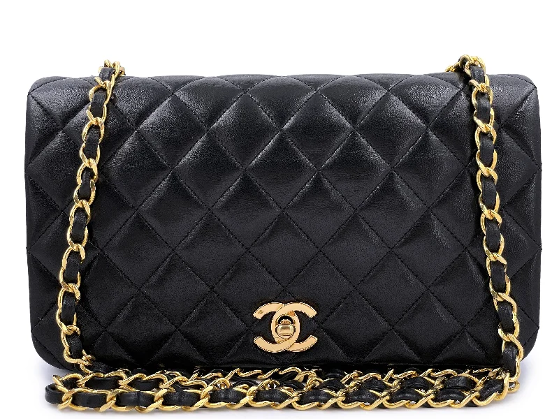 Chanel Luxury Handbag for High - End EventsChanel 1989 Vintage Black Lambskin Full Flap Bag 24k GHW