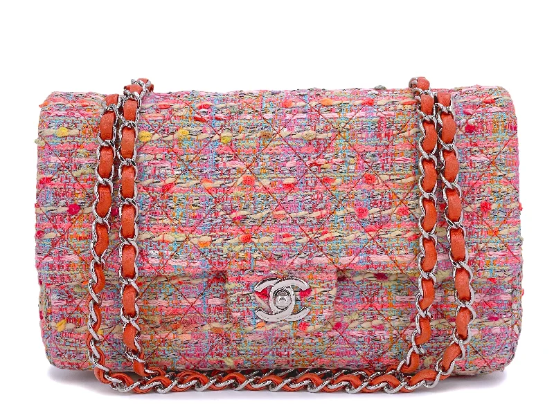 Chanel bags with gold, silver, and pearl accentsChanel 2011 "Fruity Pebbles" Pink Tweed Medium Classic Double Flap Bag 24k GHW