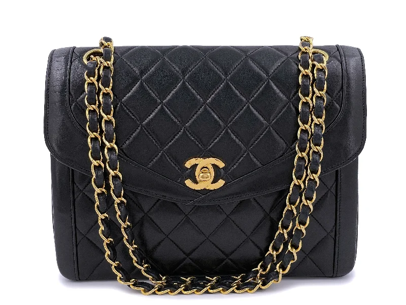 Chanel Black Handbag for Business MeetingsChanel 1991 Vintage Black Curved Quilted Flap Bag 24k GHW