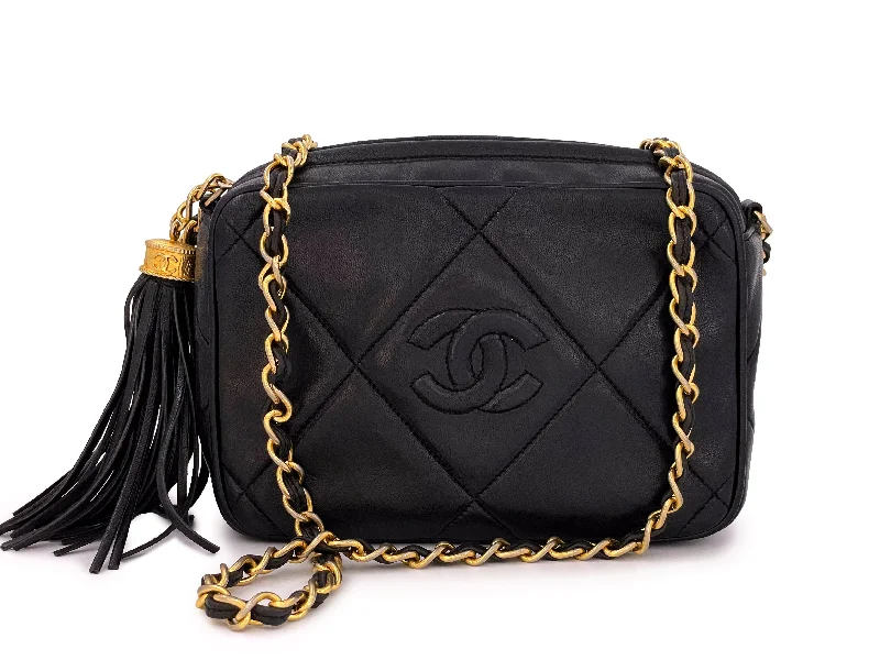 Chanel Black Handbag for Business MeetingsChanel 1988 Vintage Black Mini Classic Camera Case Bag 24k GHW Lambskin