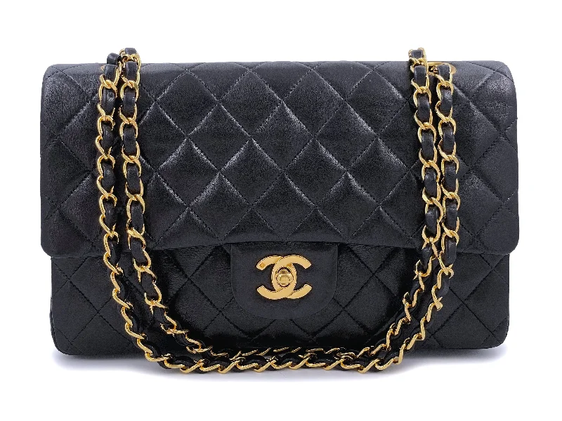 Chanel bags with adjustable chain strapsChanel 1996 Vintage Black Medium Classic Double Flap Bag 24k GHW