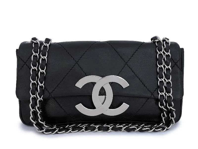 Chanel bags with intricate metal hardwareChanel 2005 Black Giant Oversized CC Medium Flap Bag RHW